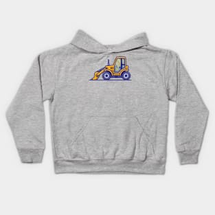 Tractor Vehicle Cartoon Illustration Kids Hoodie